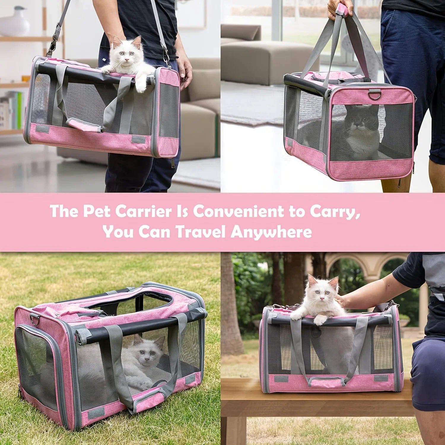 Sac de Transport Chat Chien Ouvertures Multiples