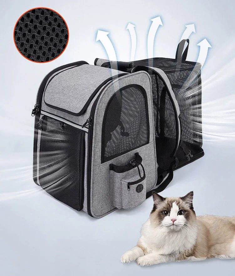 Sac de Transport Chat Dorsal Pliable Extensible
