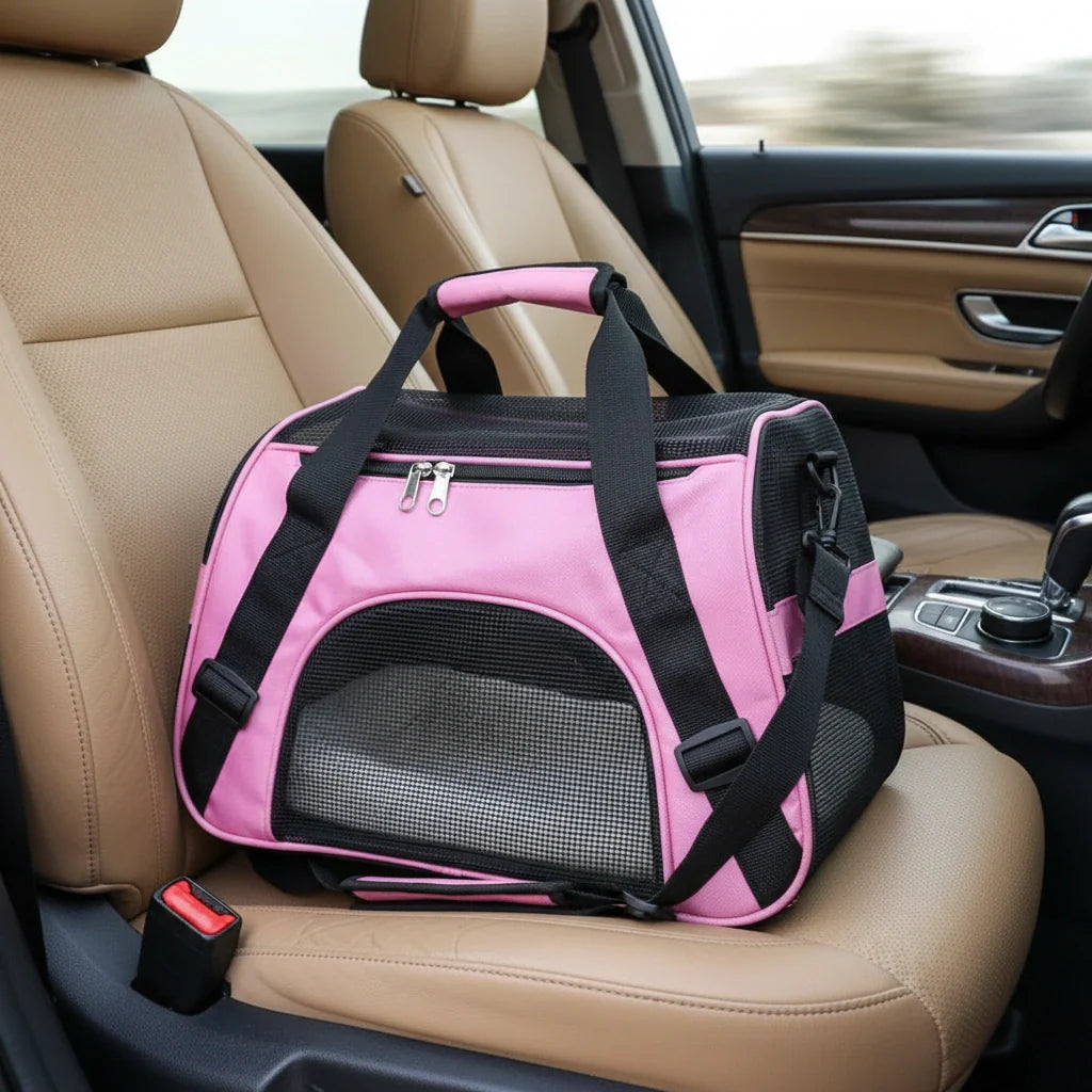 Photo produit de Sac de Transport Chat Nylon Maille Portable - Vue 3