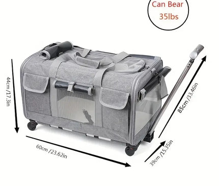 Sac de Transport Chat Pliable à Roues