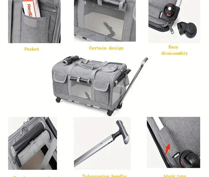 Sac de Transport Chat Grand Trolley Amovible