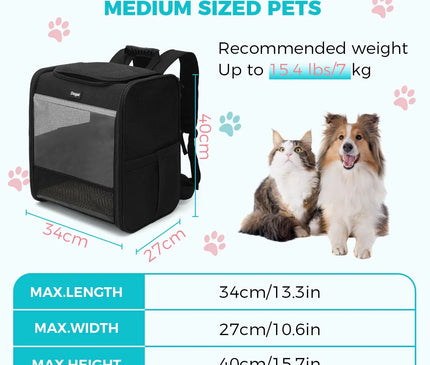 Sac de Transport Chat pour Dos Grandes Races Respirant