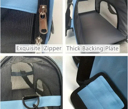 Sac de Transport Chat Souple Noir Zippé