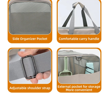 Sac de Transport Chat Grand à Roues pour Deux