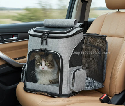 Photo produit de Sac de Transport Chat Dorsal Extensible Nylon - Vue 3