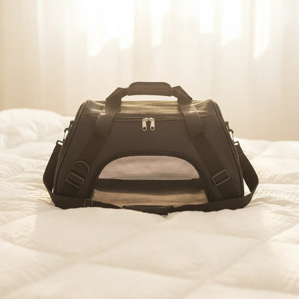 Photo produit de Sac de Transport Chat Souple Noir Zippé - Vue 1