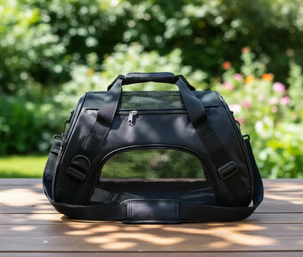 Photo produit de Sac de Transport Chat Souple Noir Zippé - Vue 2