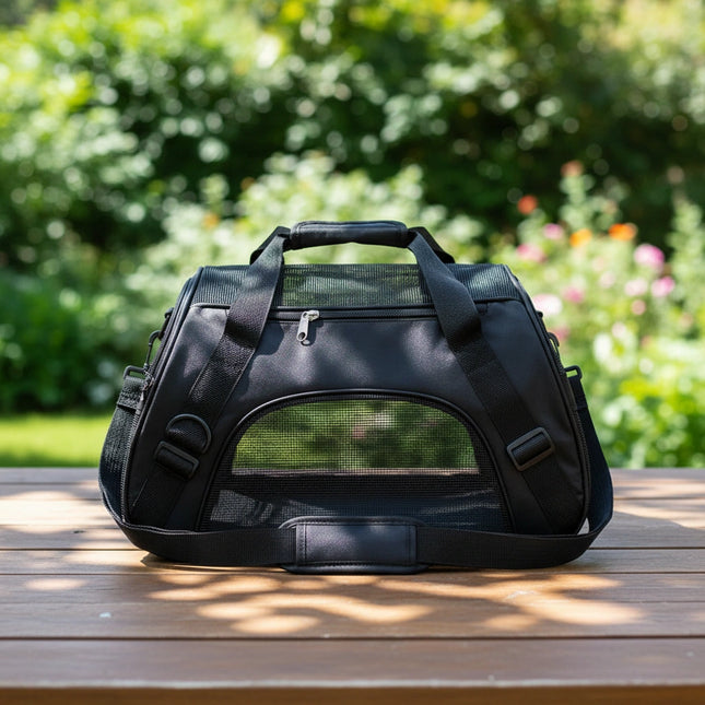 Photo produit de Sac de Transport Chat Souple Noir Zippé - Vue 2