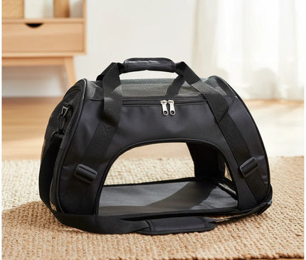 Photo produit de Sac de Transport Chat Souple Noir Zippé - Vue 4