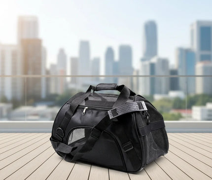 Photo produit de Sac de Transport Chat Souple Noir Zippé - Vue 5